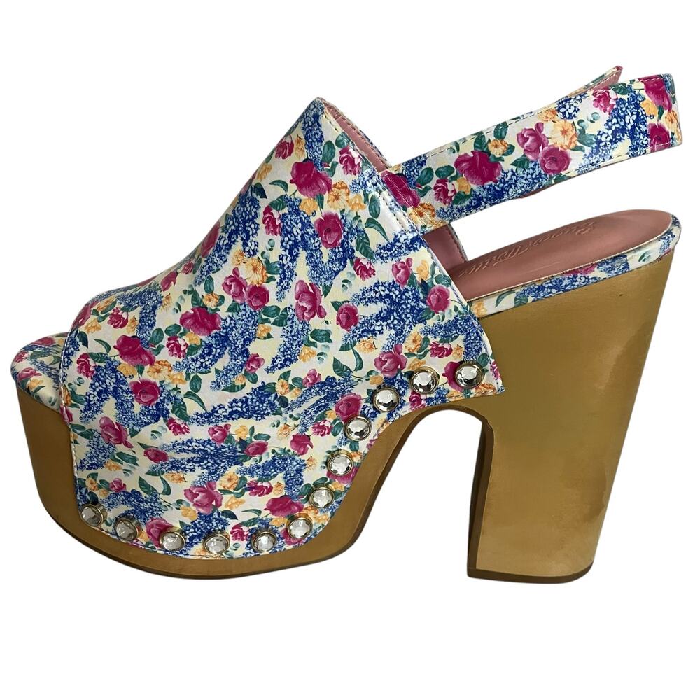 Sugar Thrillz Dolls Kill Cottage Floral Platform Heels Size 10M - Picture 5 of 12